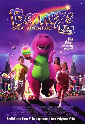 Barney's Great Adventure the Movie, Movie Poster 27x40 Used – Mason ...