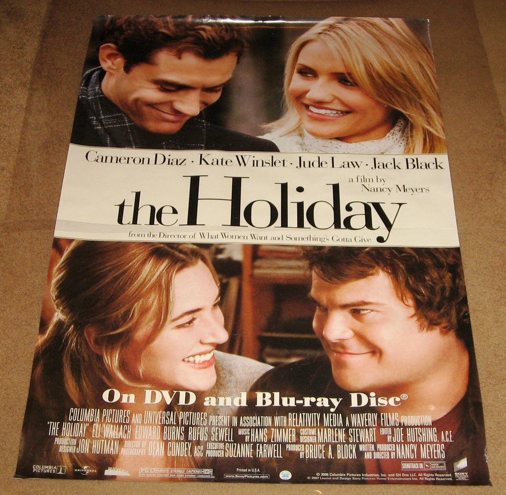 The Holiday Movie Poster 27x40 Used Kathryn Hahn, Jack Black, Shelley