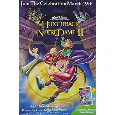 The Hunchback of Notre Dame II Movie Poster 27x40 Used Walt Disney Dem