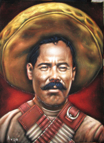 Pancho Villa Mexican Revolution Original Oil Painting on Black Velvet ...