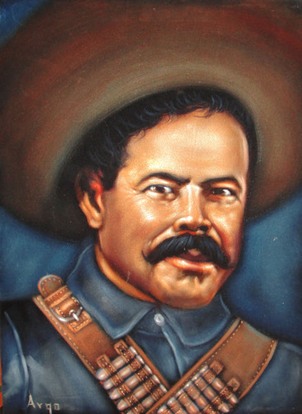 Pancho Villa Mexican Revolution Original Oil Painting on Black Velvet ...