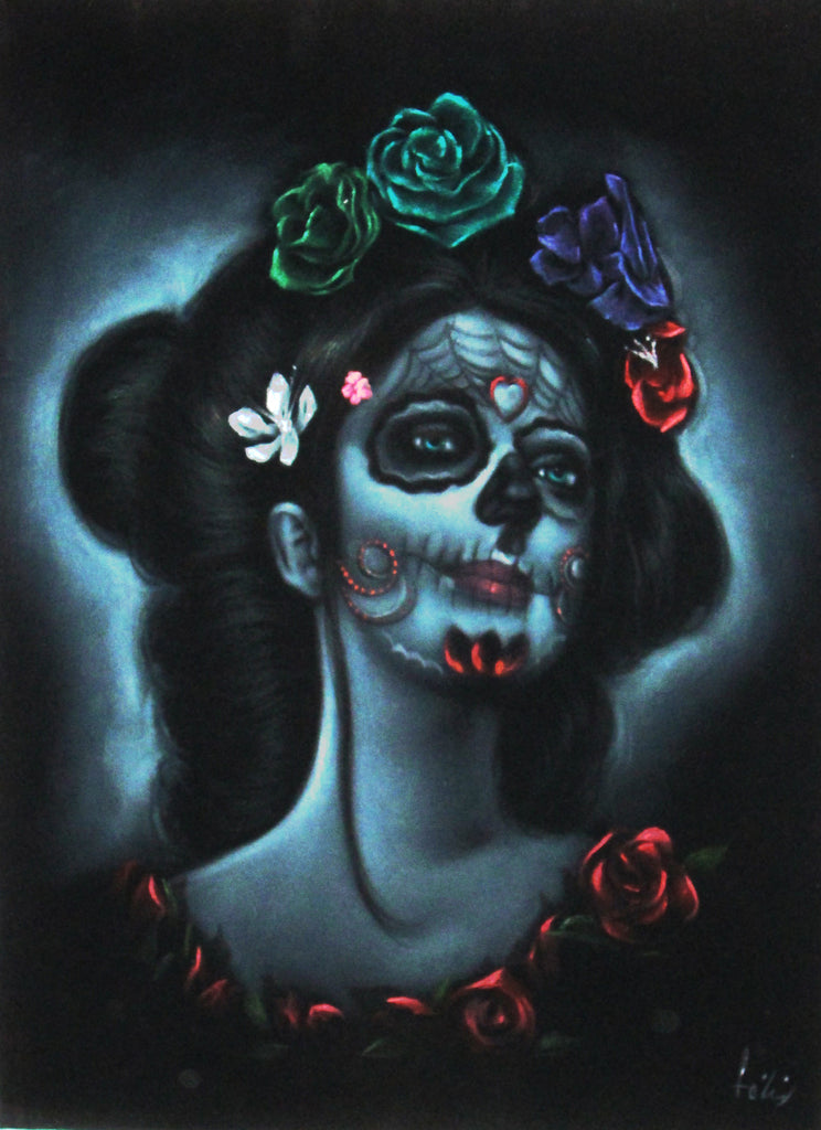 dia de los muertos skull girl