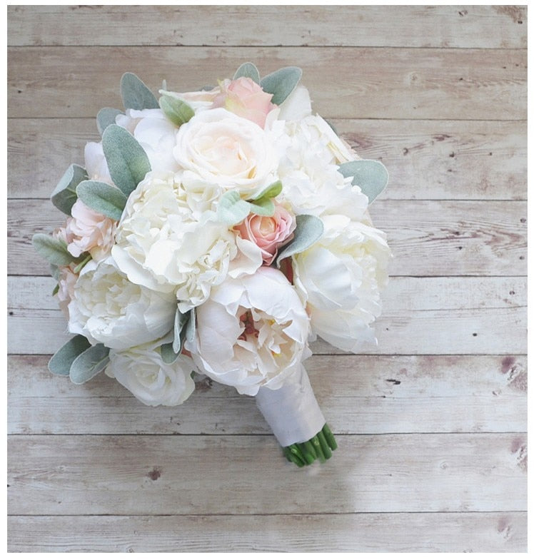 bride with flowers