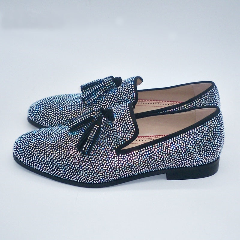 bedazzled mens loafers