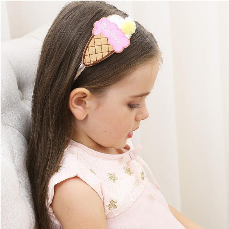 Boutique Quality Kids Hairbands Head Hoop Cherry Ice Cream Flower Pom Pom Bunny Ear Hair Bows Headband Girls Hair Accessories