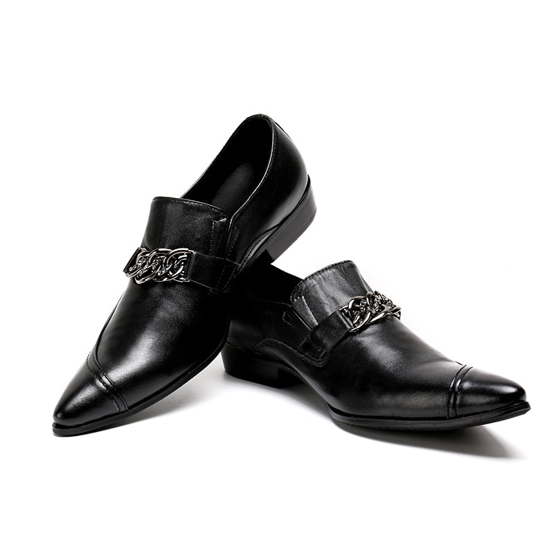 Luxury New Men Shoes Black Genuine 