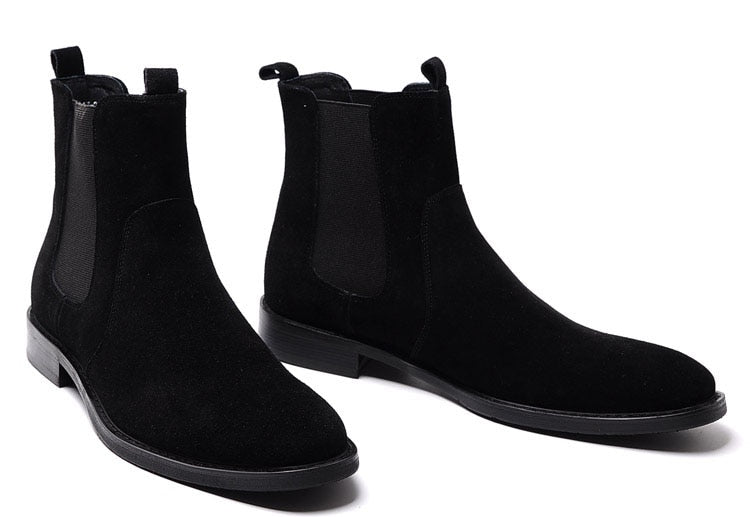 mens black suede chelsea boots