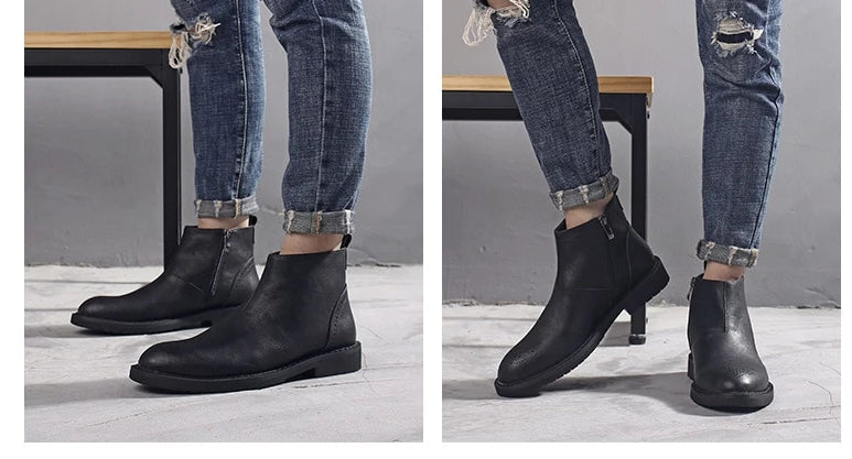 black boots fashion men