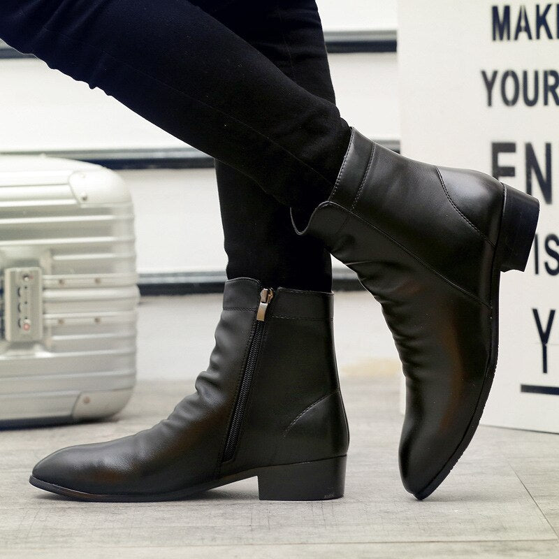 black ankle boots with zip