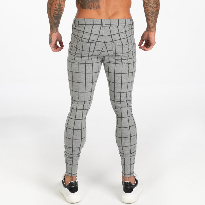 mens checkered skinny jeans