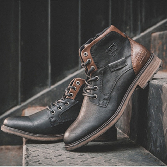 mens lace up boots fashion