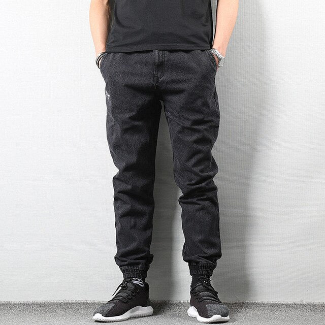 mens denim jogger pants