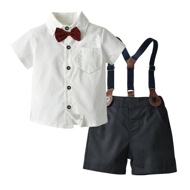 baby boy suspender shorts outfit