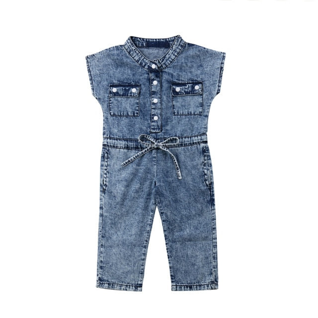 denim romper long pants