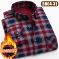 Men Outdoor Plaid Brushed Flannel Shirts Single Pocket Long Sleeve Slim-fit Youthful Casual Checkered Cotton Shirt