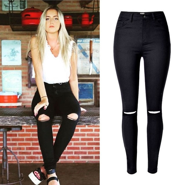 black ripped jeans womens