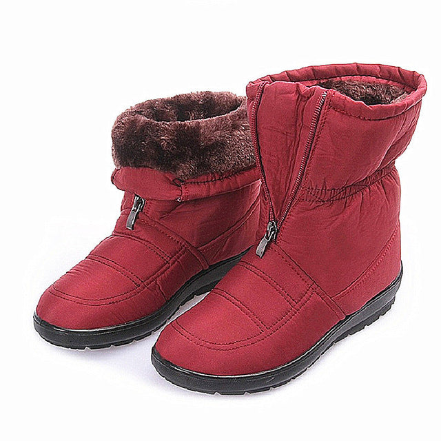 ladies zip up snow boots