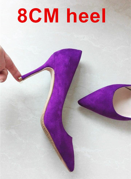 Womens Shoes High Heels 12CM High Heels Purple Shoes Pumps Women Heels Sexy Pointed Toe Wedding Shoes For Woman B-0049