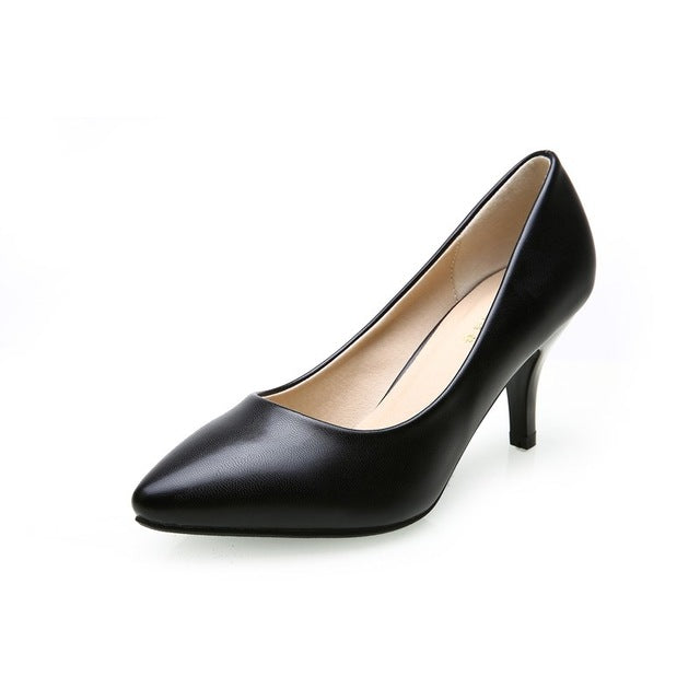 Fashion New High Heels Pumps Black Women Shoes Pump Girls Leather