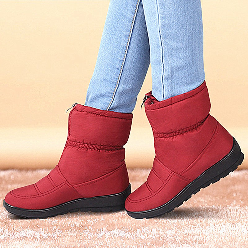 black waterproof snow boots ladies