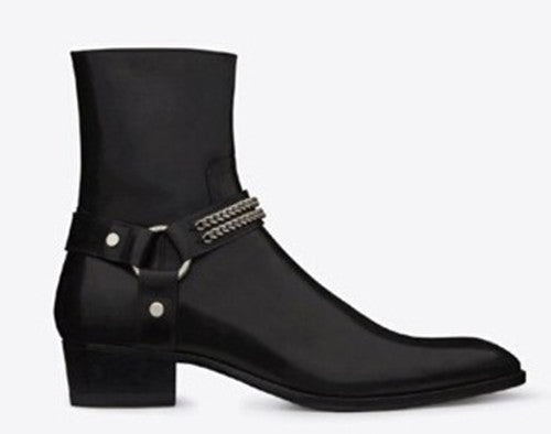 mens stacked heel