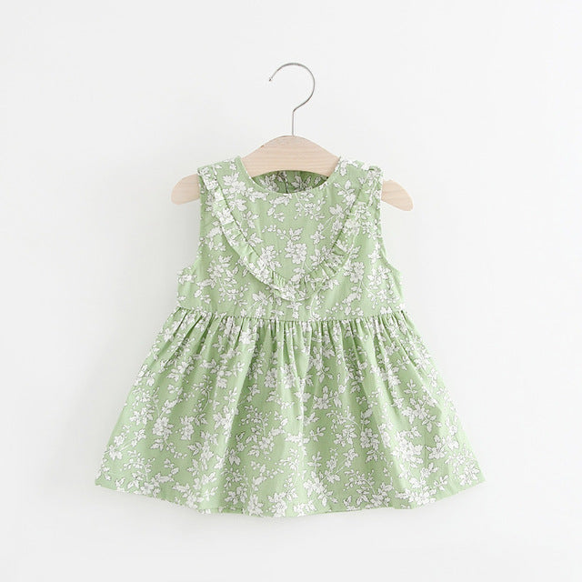 Dresses For Girls Summer Floral Print Cotton Baby Dress 2018