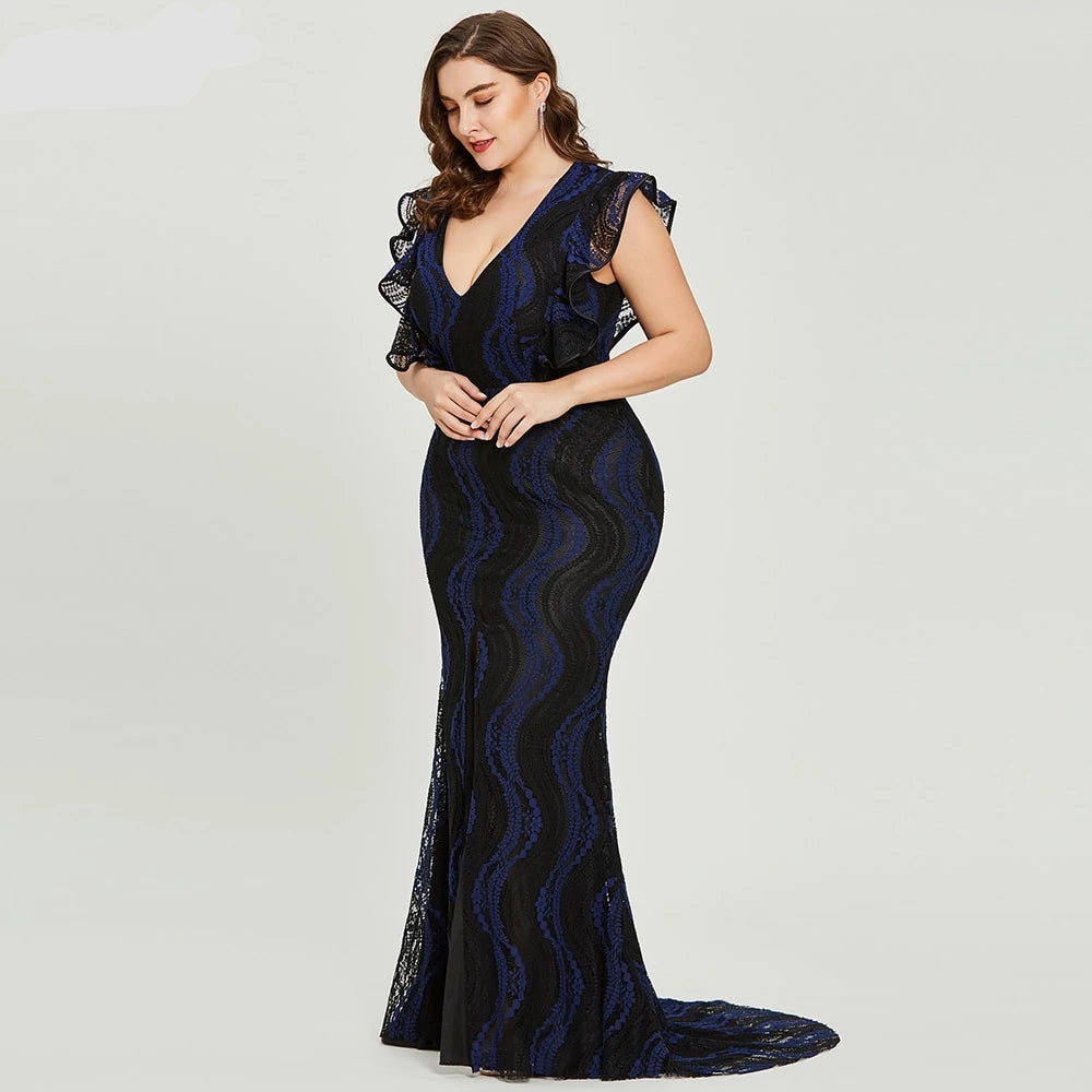 royal blue plus size formal dress