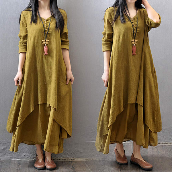 linen maxi dress plus size