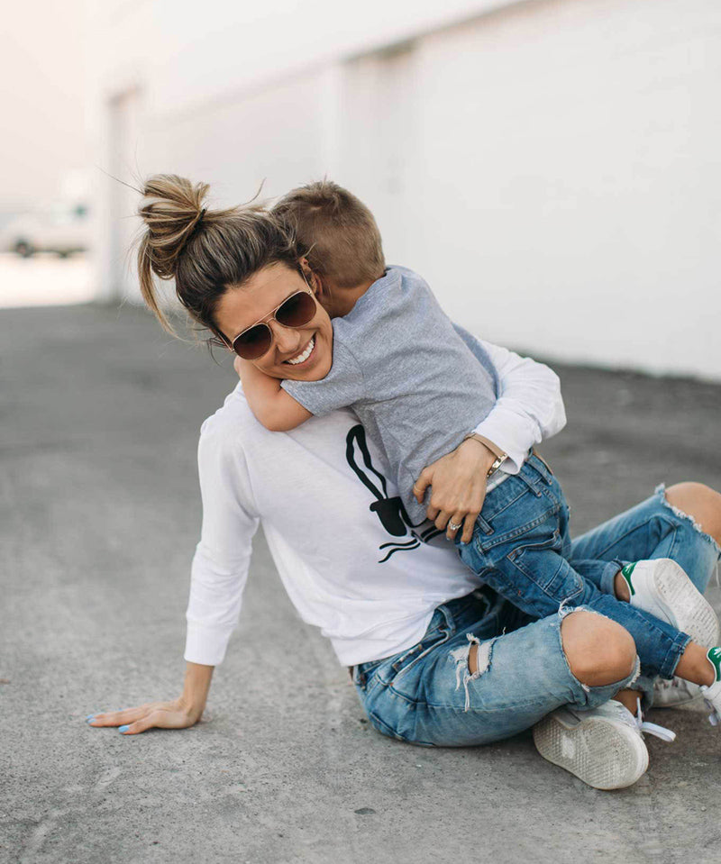 Fashion Family Matching Outfits Mom Son T Shirt Tops Clothes Cute