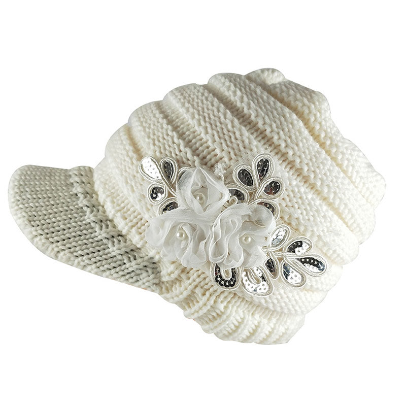 womens knit hat with brim