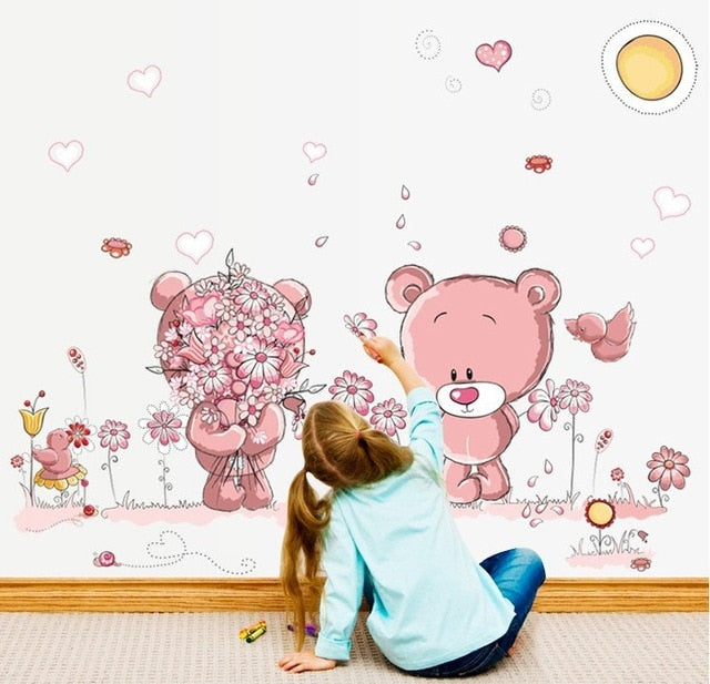 teddy wall stickers