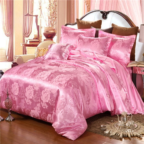 Home Bed Set Jacquard Bedding Set New Super King Bed Linen Set
