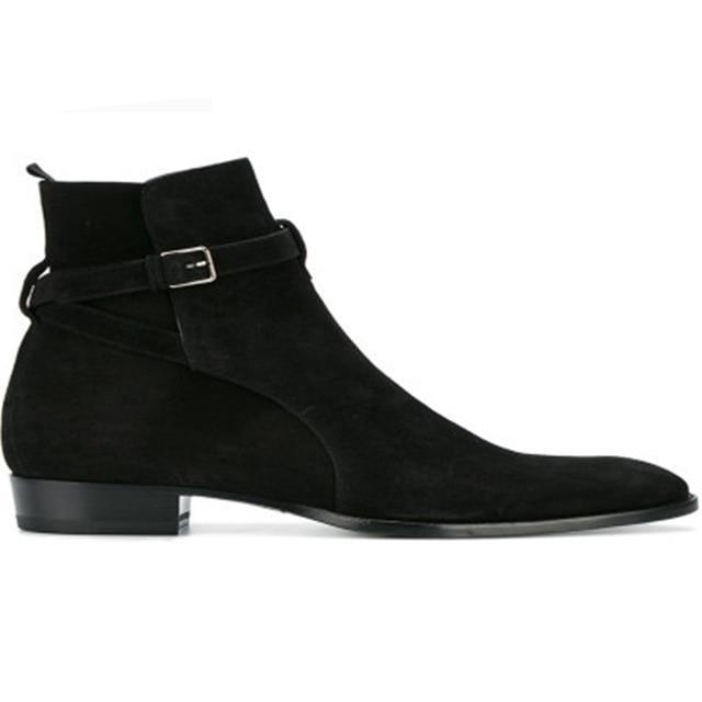 black chelsea boots with buckle