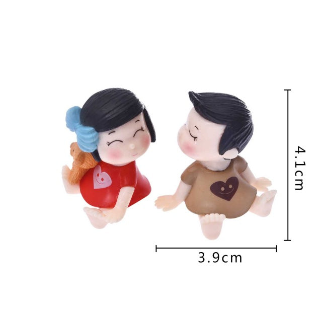 1set Sweety Lovers Couple Chair Figurines Miniatures Fairy Garden