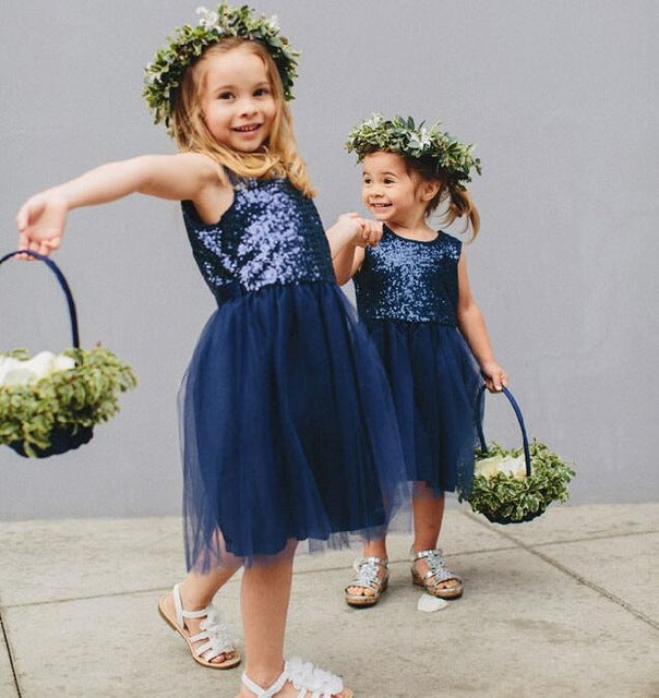 flower girl navy dress