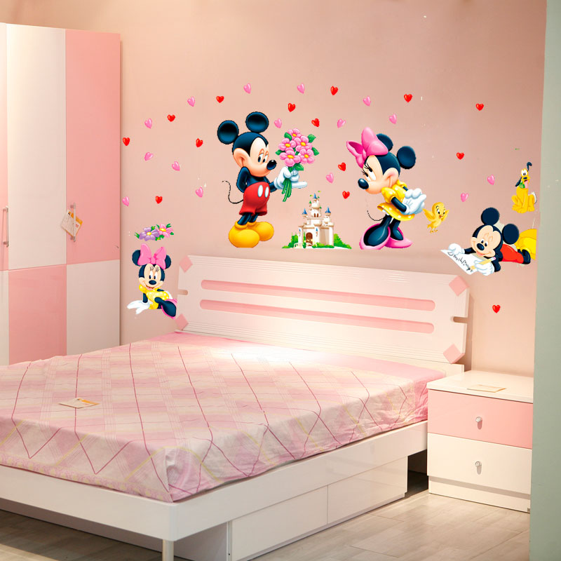 Cartoon Mickey Minnie Mouse Baby Home Decals Wall Stickers