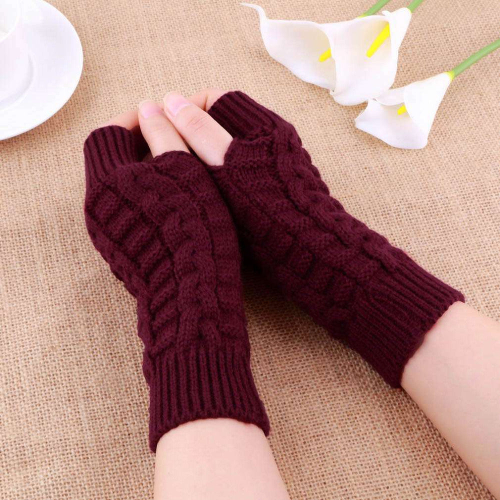 winter fingerless gloves for women