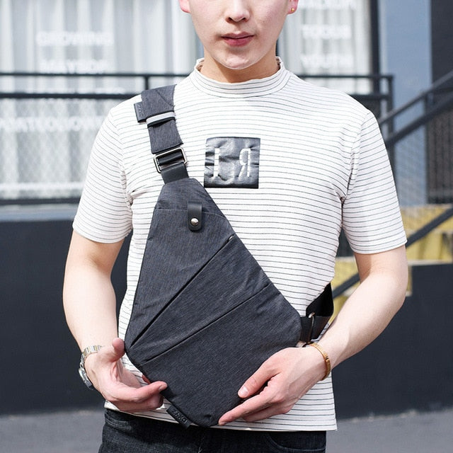 Men's Nylon Chest Bag Messenger Pocket Multi-function Crossbody bags S