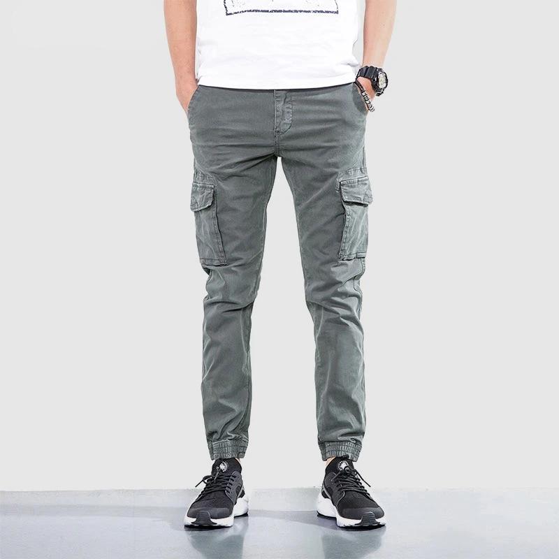 mens black slim cargo pants