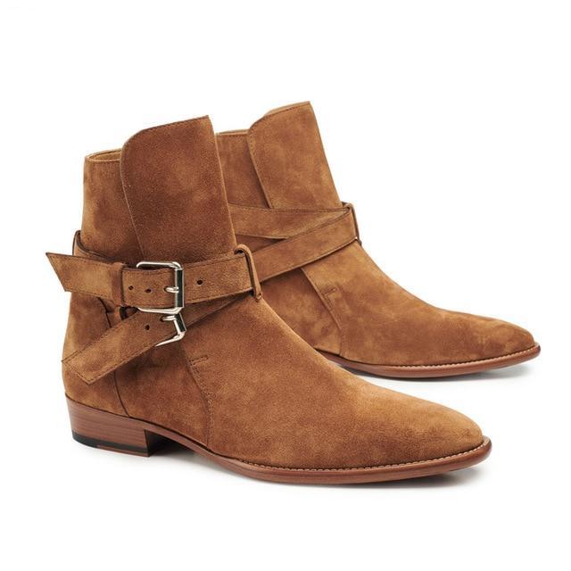 mens chelsea boots with strap