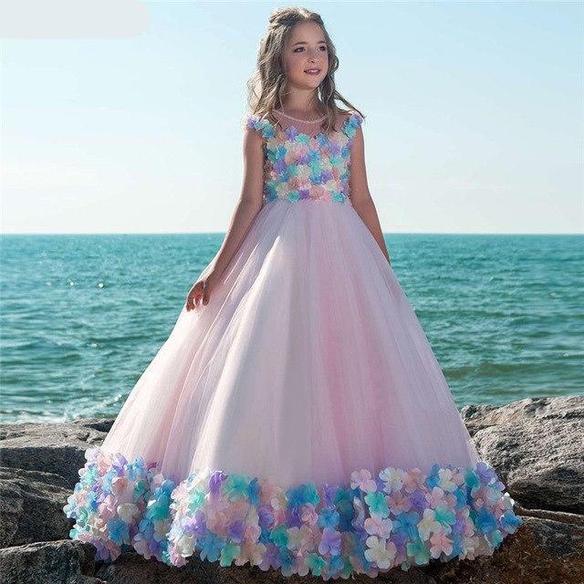 New A Line Scoop Pink Flower Girl Dresses For Weddings With