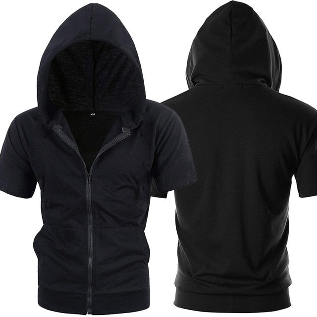 short sleeve jacket with hood