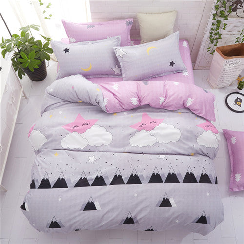 Grey Bedding Set Summer Bed Linens 3 Or 4pcs Set Duvet Cover Set