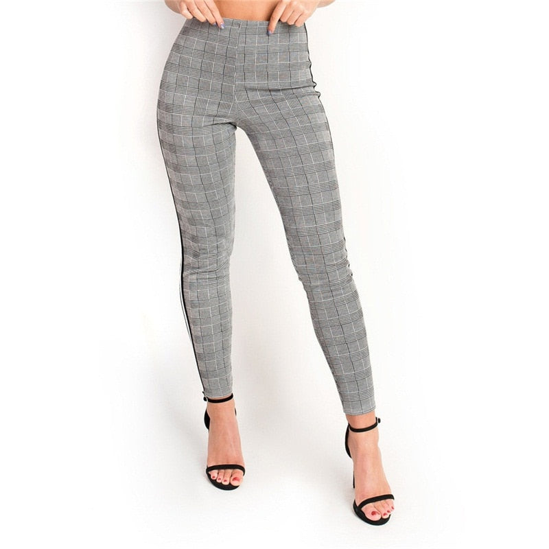 plaid stripe pants