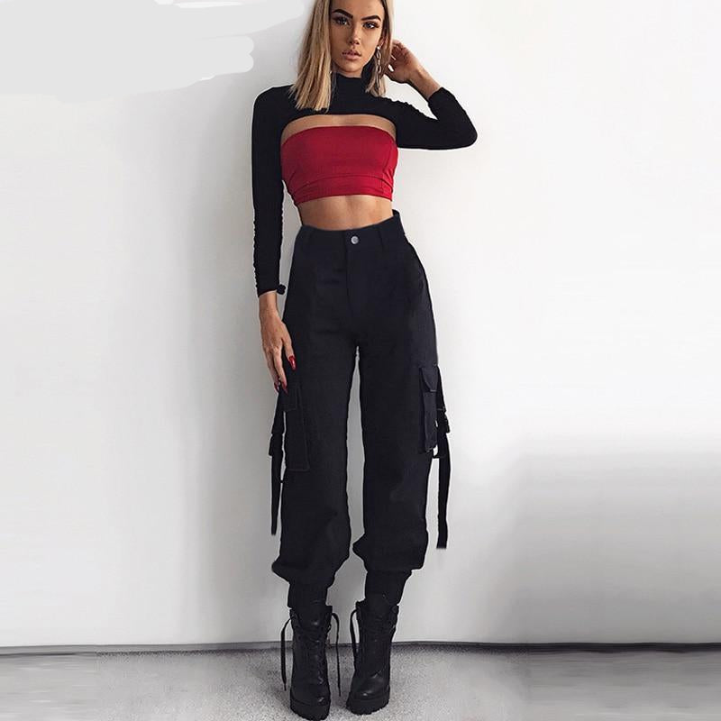 black cargo pants outfit