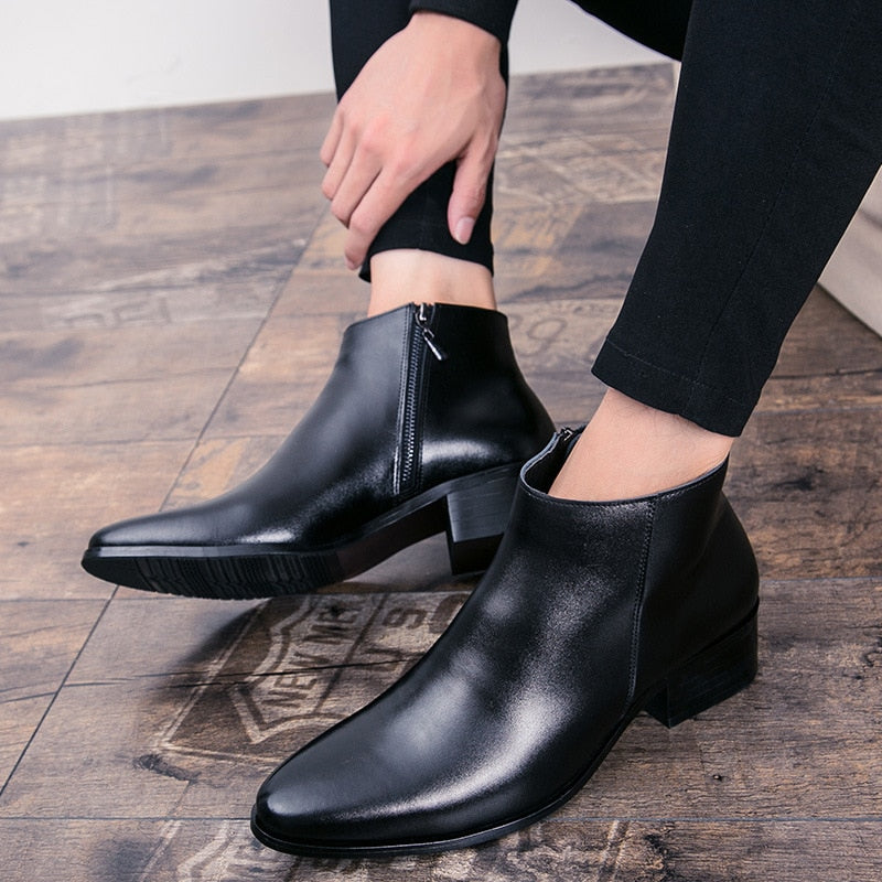 men's high heeled chelsea boots