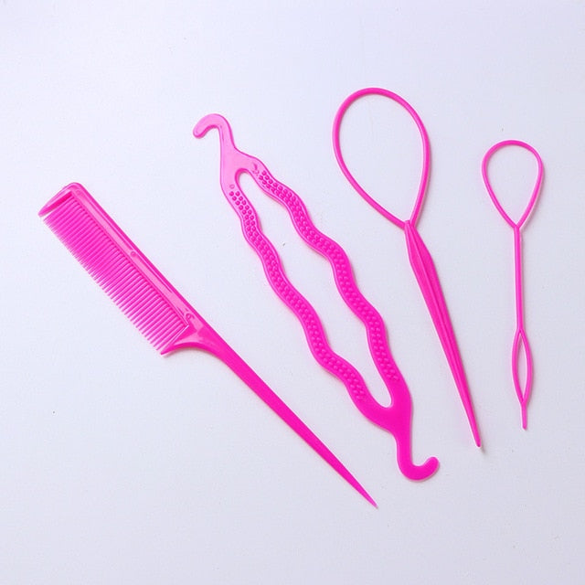 4pcs Set Hair Styling Tool Hair Accessories Hair Decor Updo Bub