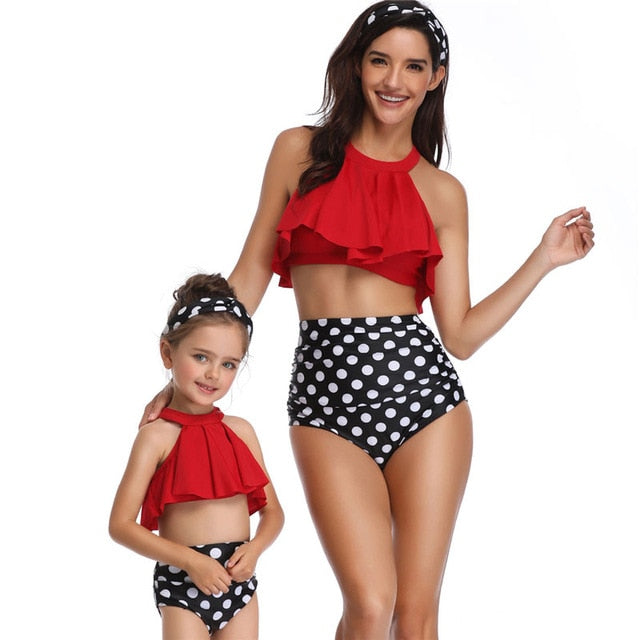 mom and baby girl matching swimsuits