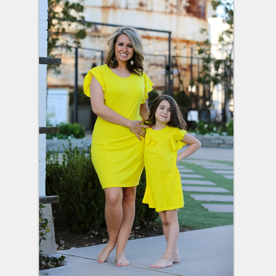 yellow summer dress with sleeves