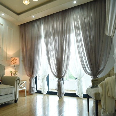 Wedding Ceiling Drapes Solid Pink Sheer Curtains For Living Room